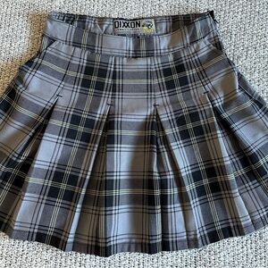 Dixxon Flannel Company AS IF Plaid Pleated Skirt Women’s Small Gray Black Yellow